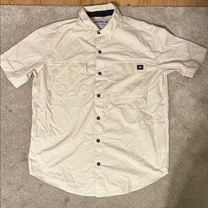 Caterpillar Men's Beige Button Down Shirt
